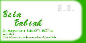 bela babiak business card